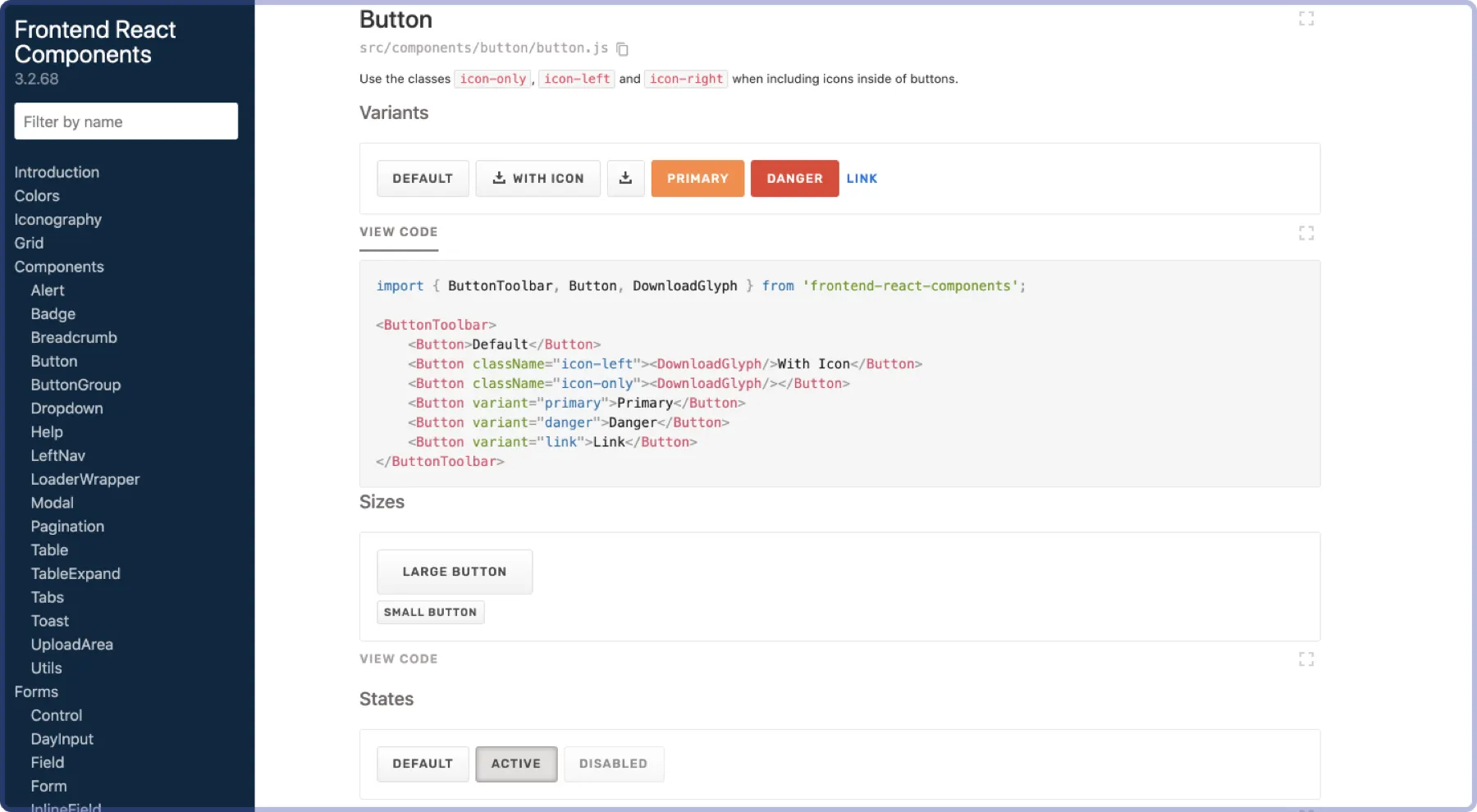 React Styleguidist component documentation