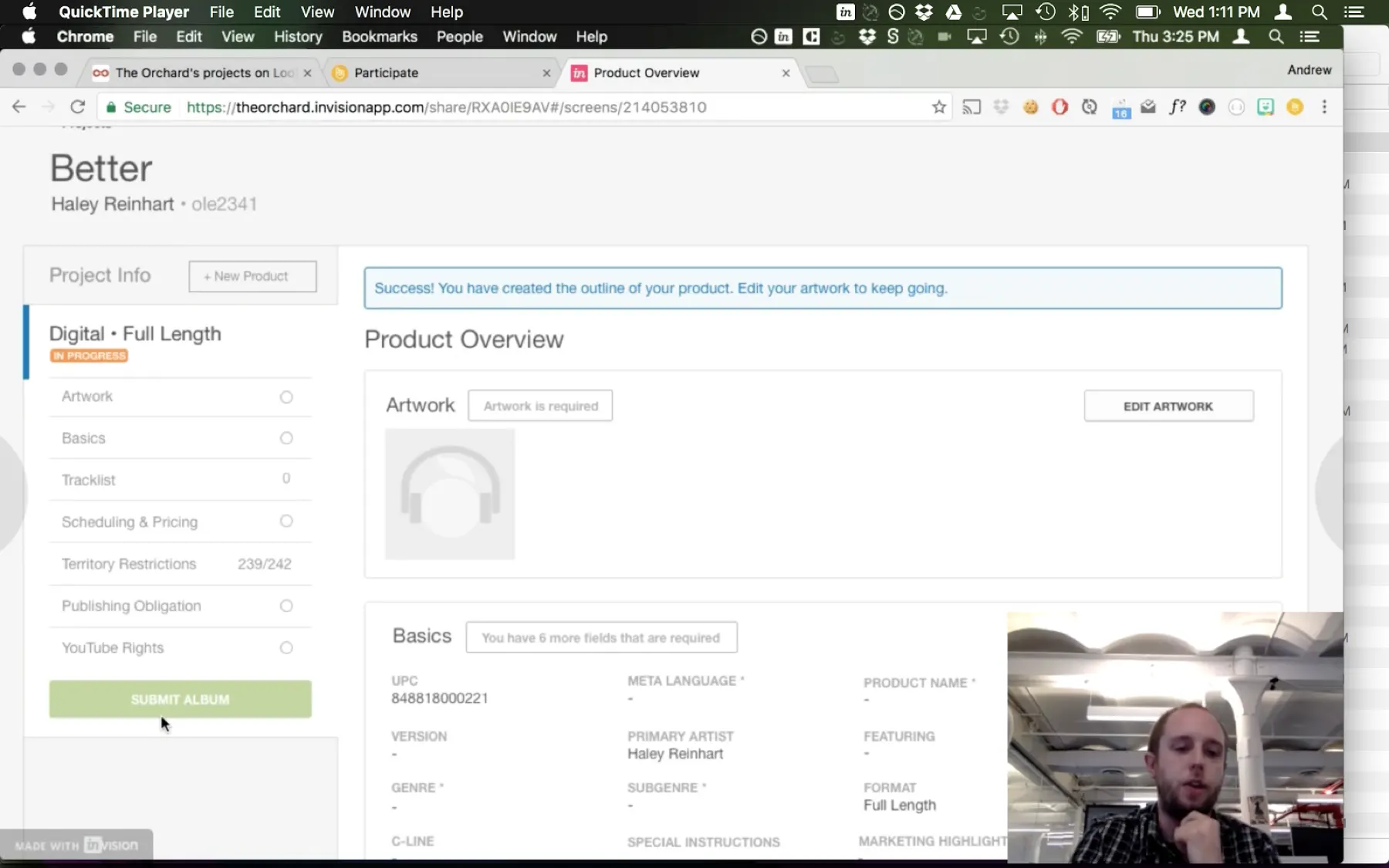 Remote user testing session