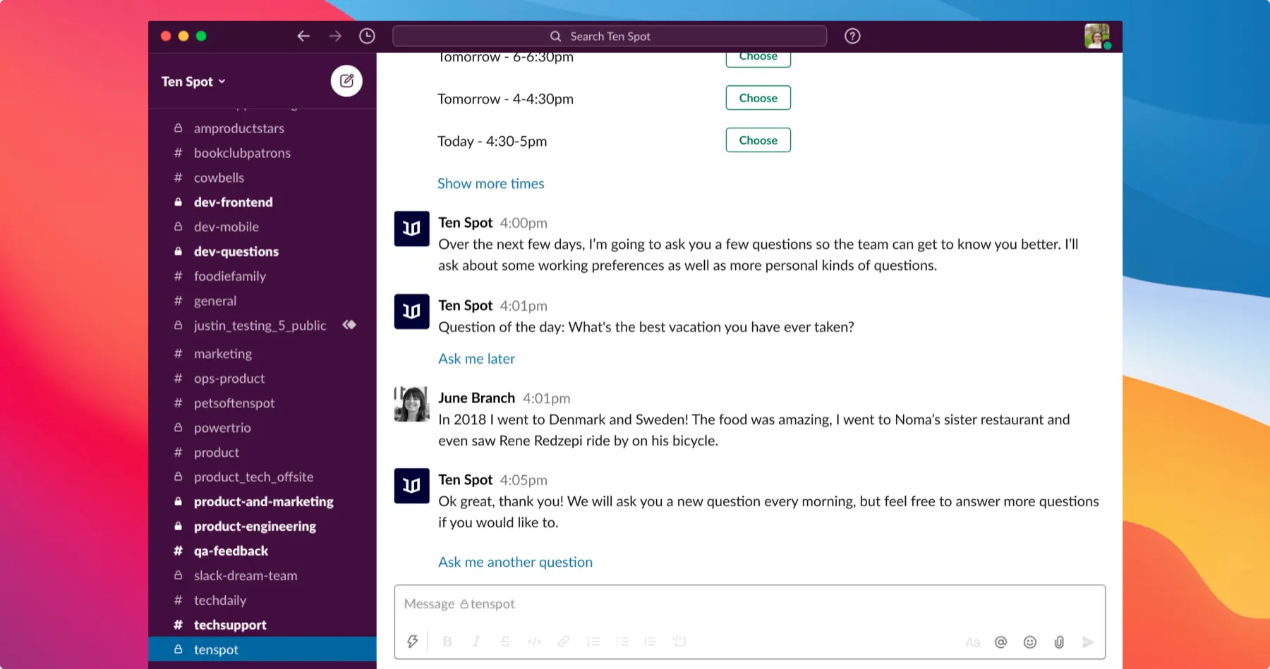 Slack get-to-know-you questions