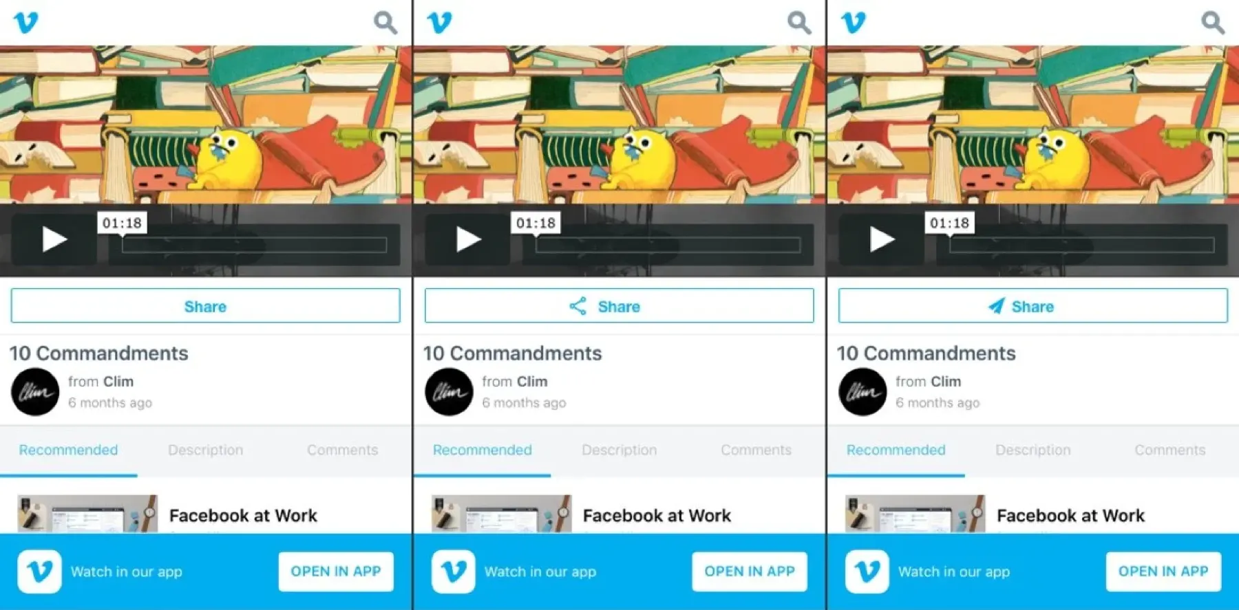 Share button variants