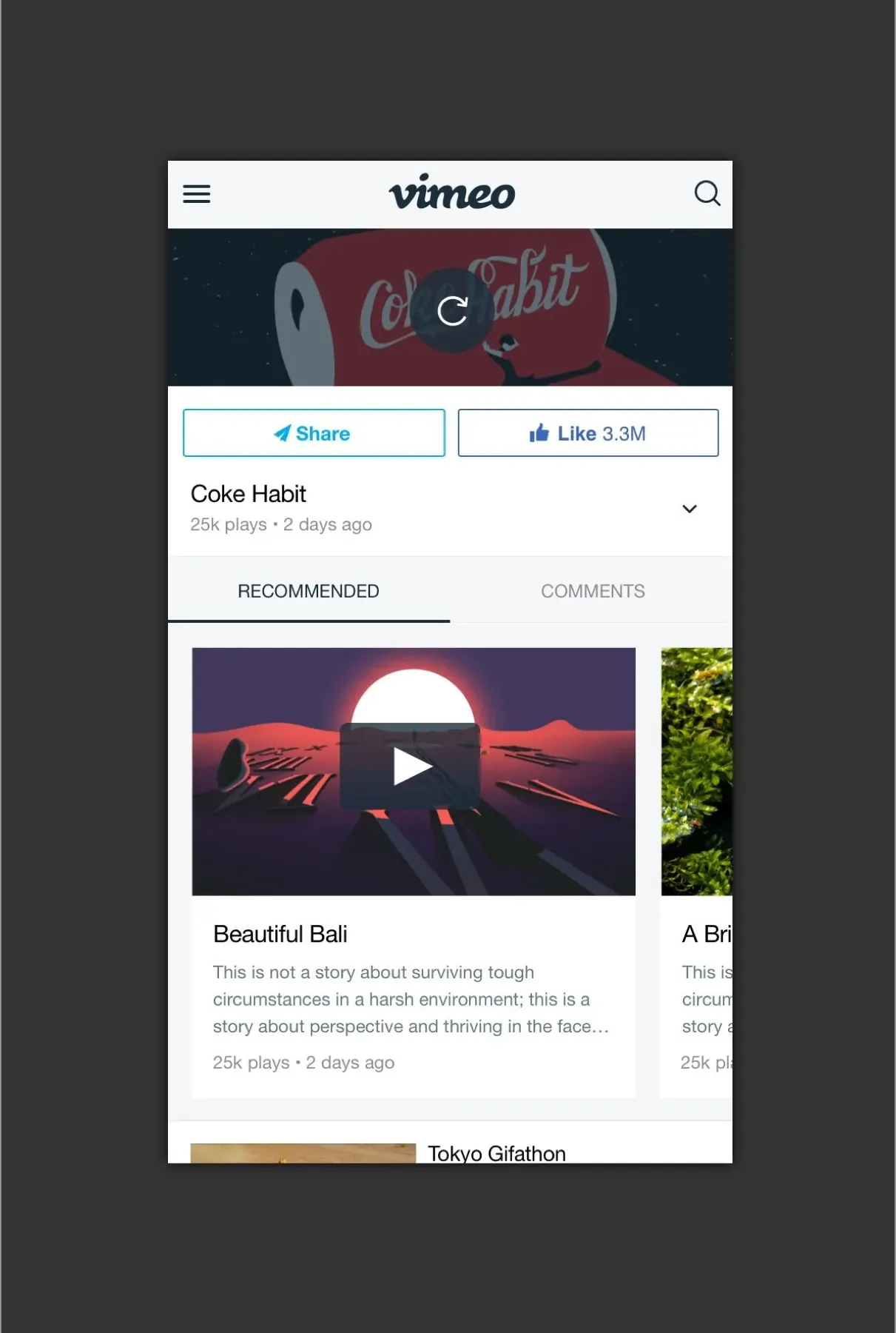 Redesigned post-video state
